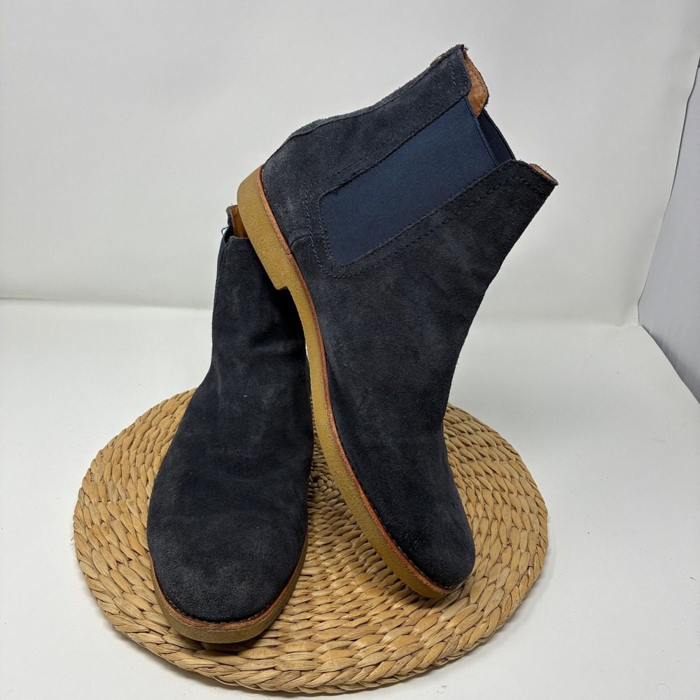 Tommy Hilfiger Crane Chelsea Boots Mens 11.5 M Navy‎ Blue Suede Leather Elastic